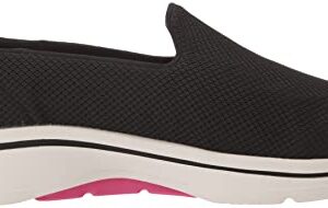 Skechers Women's Go Walk Arch Fit-Grateful Sneakers, Black/Hot Pink, 9