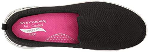 Skechers Women's Go Walk Arch Fit-Grateful Sneakers, Black/Hot Pink, 9