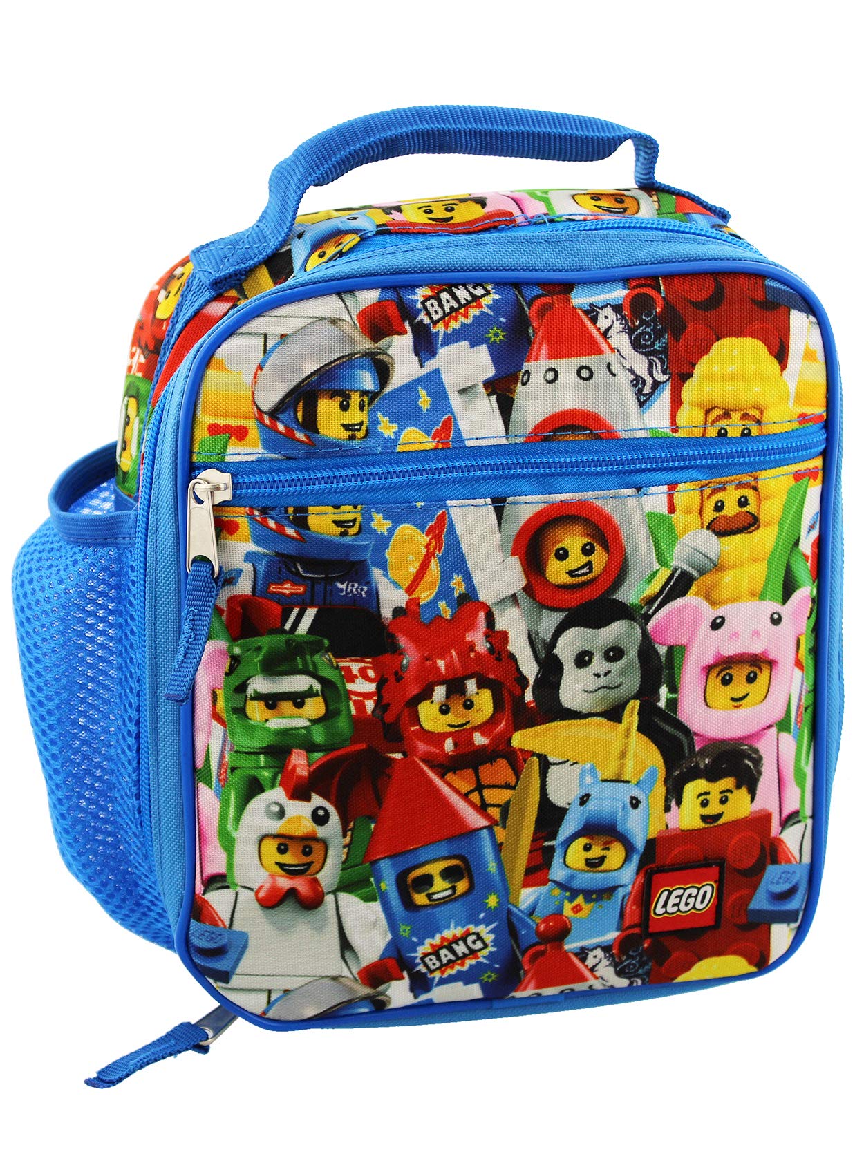 Lego Minifigures Boys Girls Soft Insulated School Lunch Box (One Size, Lego Minifigures)