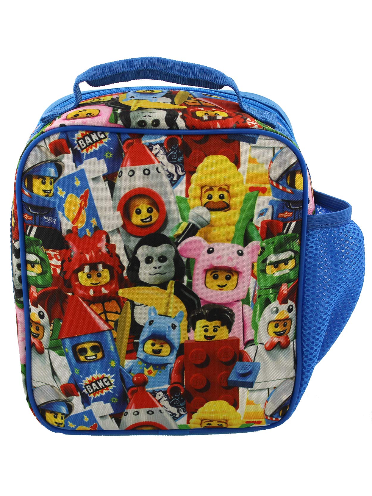 Lego Minifigures Boys Girls Soft Insulated School Lunch Box (One Size, Lego Minifigures)