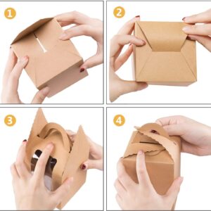 NPLUX Cupcake Boxes,60pcs Single Cupcake Carrier with Window Inserts for Bakery Wrapping(Brown)