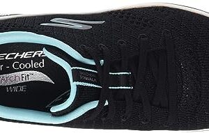 Skechers Women's Go Walk Arch Fit-Unify Sneaker, Black/Aqua, 9