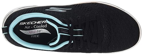 Skechers Women's Go Walk Arch Fit-Unify Sneaker, Black/Aqua, 9