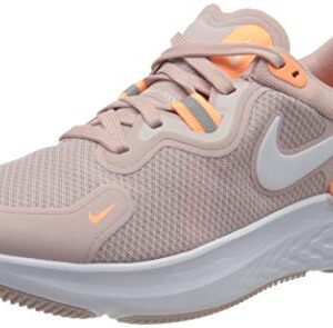 NIKE Women's Running Shoe, Champagne White Orange Pulse Barely Rose, 7.5