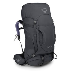 osprey kyte 56l women's backpacking backpack, siren grey, ws/m