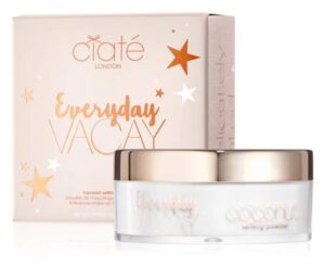 ciaté london everyday vacay coconut setting powder! coconut scented translucent loose powder! lightweight, smooth and crease-free loose face powder! cruelty free and vegan translucent powder!