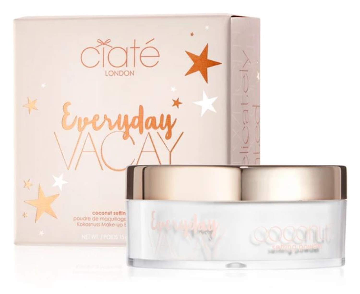 Ciaté London Everyday Vacay Coconut Setting Powder! Coconut Scented Translucent Loose Powder! Lightweight, Smooth and Crease-Free Loose Face Powder! Cruelty Free and Vegan Translucent Powder!