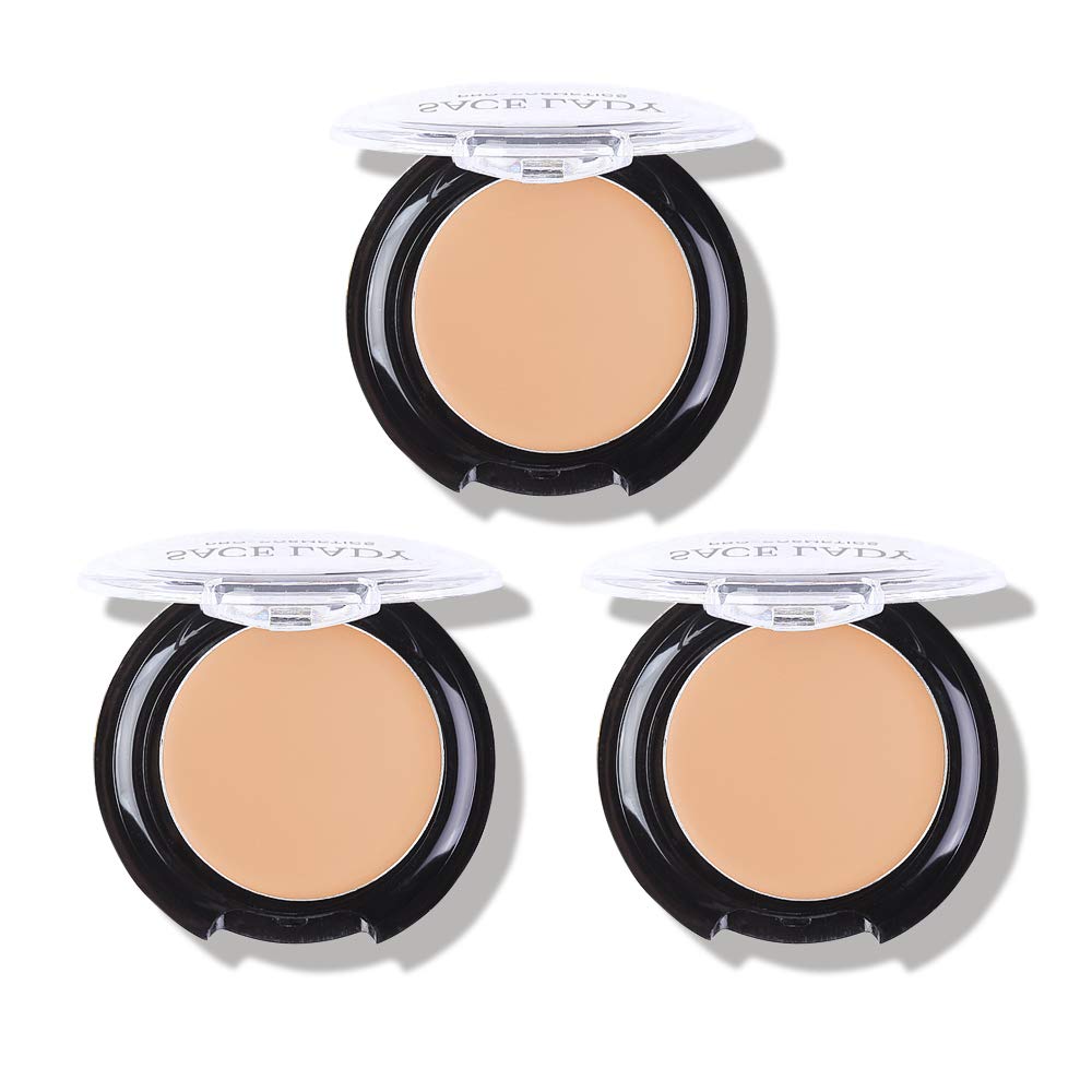 3 Pack Full Coverage Concealer Cream Makeup, Waterproof Matte Smooth Concealer Corrector for Dark Spot Under Eye Circles/Blemishes (3×5g/0.18Oz, 30 Light Natural)