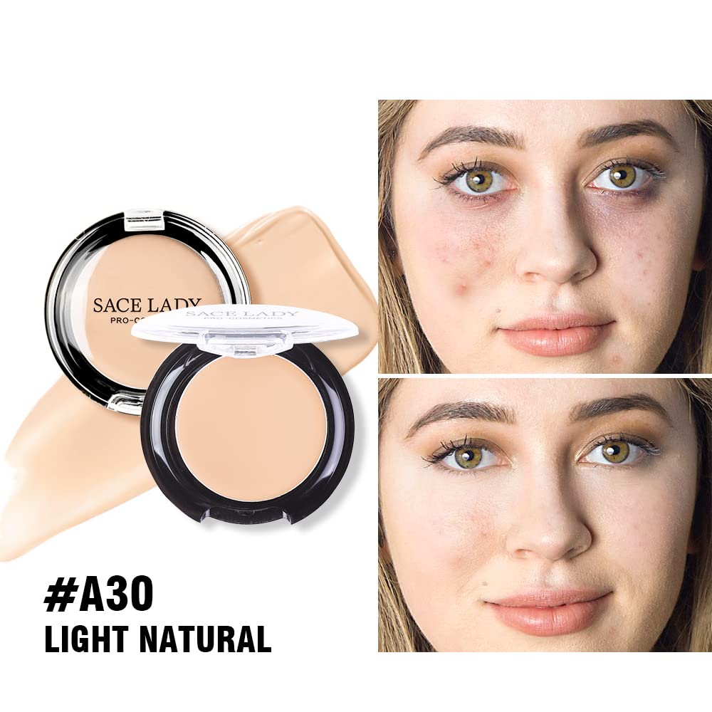 3 Pack Full Coverage Concealer Cream Makeup, Waterproof Matte Smooth Concealer Corrector for Dark Spot Under Eye Circles/Blemishes (3×5g/0.18Oz, 30 Light Natural)