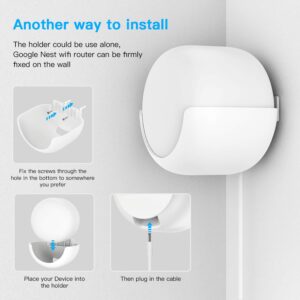 HOLACA Outlet Wall Mount Hanger for Google Nest WiFi Router(2nd Generation), Space Saving Holder, Easy Moved, Cord Management for Google Nest WiFi Router Without Messy Wires and Screws (2 Pack)