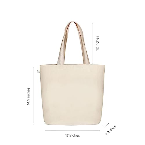 Ecoright Aesthetic Canvas Tote Bag for Women Large Zipper Tote Bags with Pocket, Womens Tote Bag for Yoga, Work, Beach