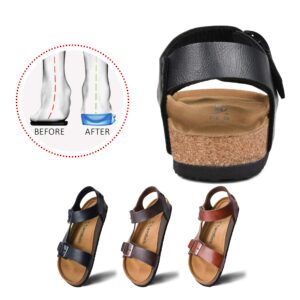 AEROTHOTIC Women's Arch Support Ankle Strap Sandal (Amulet Black, Size 8)