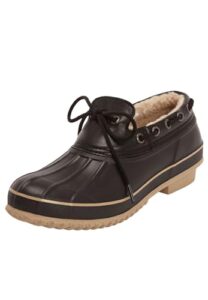 comfortview women's wide width the storm waterproof slip-on sneaker - 8 1/2 w, black