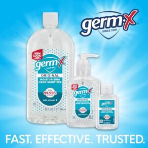 Germ-X Original Hand Sanitizer, Non-Drying Moisturizing Gel with Vitamin E, Instant and No Rinse Formula, Large Family-Size Flip Top Bottle, 32 Fl Oz (Pack of 4)