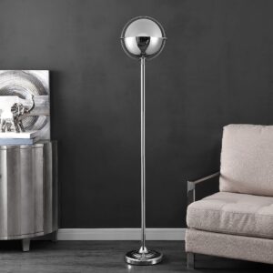 Safavieh FLL4069A Lighting Rensa Modern Globe Iron Chrome 63-inch (LED Bulb Included) Floor Lamp, Black