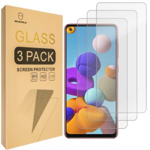 mr.shield [3-pack] designed for samsung galaxy a21 [tempered glass] [japan glass with 9h hardness] screen protector with lifetime replacement