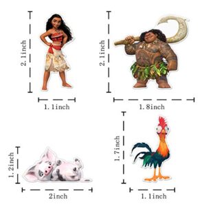 48 pcs Moana Cupcake Toppers for Cake Decor Kids Birthday Party Cake Decoration Supplies