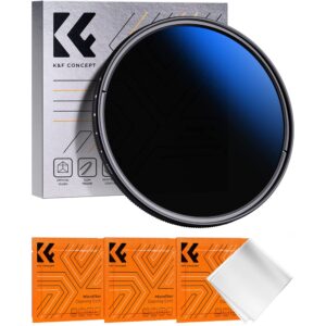 k&f concept 82mm variable nd lens filter nd2-nd400 (1-9 stops) 18 multi-layer coatings adjustable neutral density ultra slim lens filter for camera lens (k-series)