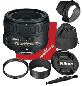 nikon af-s nikkor 50mm f/1.8g lens for dslr cameras basic accessory kit