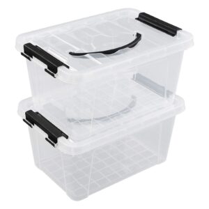 jekiyo plastic storage bin, latching box container with lid, set of 2