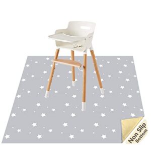 splat mat for under high chair/arts/crafts by clcrobd, 51" baby anti-slip food splash and spill mat for eating mess, waterproof floor protector and table cloth