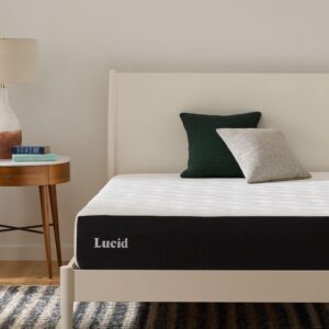 LUCID 10 Inch Memory Foam Mattress - RV Trailer & Camper Mattress - Medium Feel - Bamboo Charcoal and Gel Infusion - Hypoallergenic - Bed in a Box - Temperature Regulating - Short Queen Size