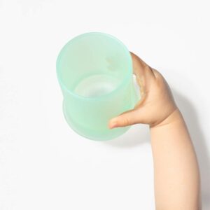 Olababy Silicone Training Cup | Water Drinking Cup For Babies | 6+ Mo Infant To 12-18 Months Toddler | Transition To Sippy Cup For Kids & Smoothie Cup With Straw | Baby Led Weaning Supplies & Gifts