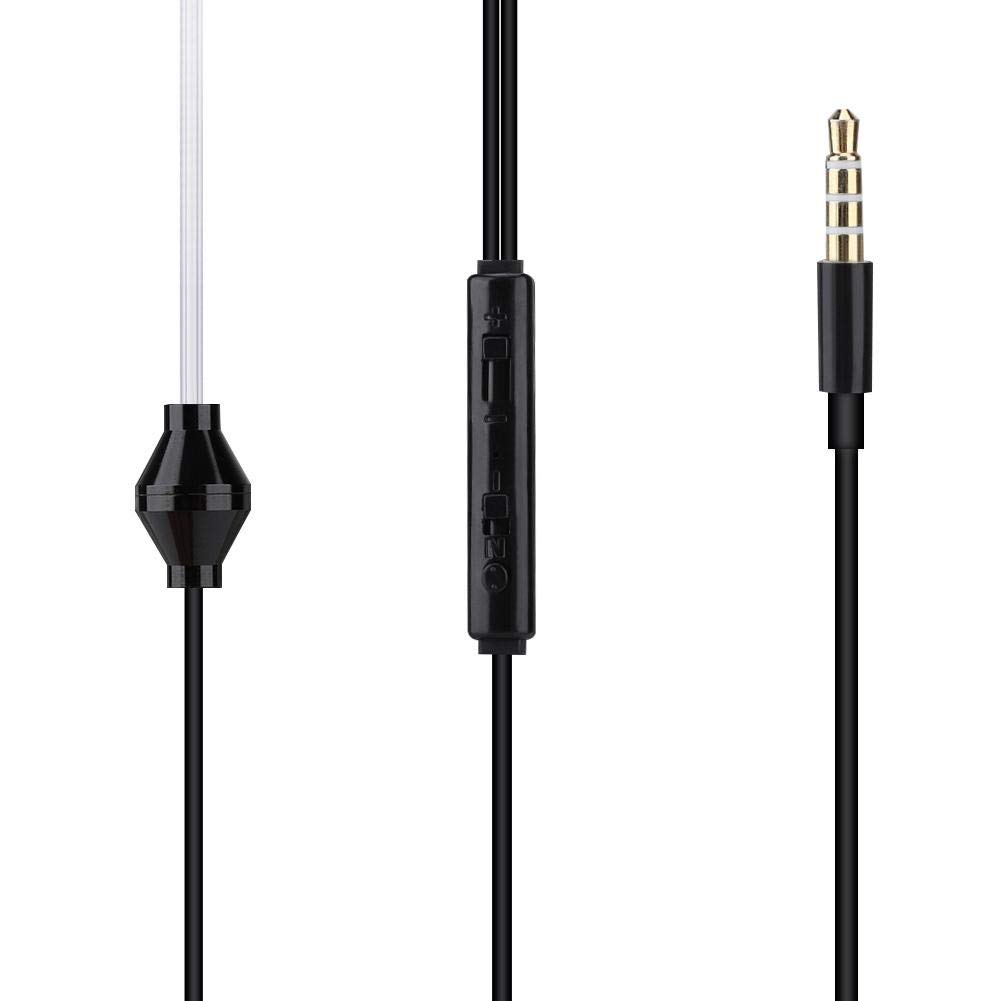 Ciglow in-Ear Headphones, 3.5mm Anti-Radiation Air Acoustic Tube Earpiece Earphone with Microphone for Mobile Phone, Tablet, MP3, MP4, etc.(Black)