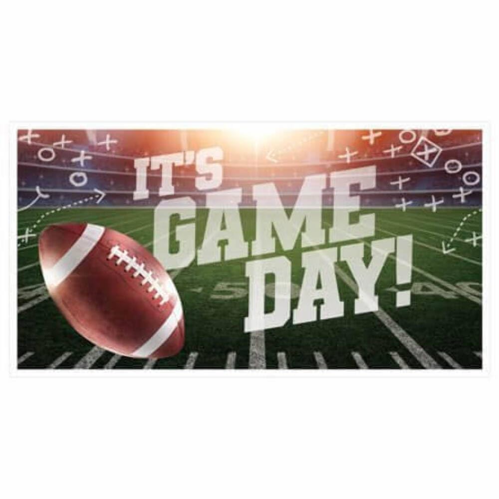 It's Game Day Multicolor Football Banner - 65" x 33.5" (1 Piece) | Multicolor Party Banner for Sport-Themed Parties & Events