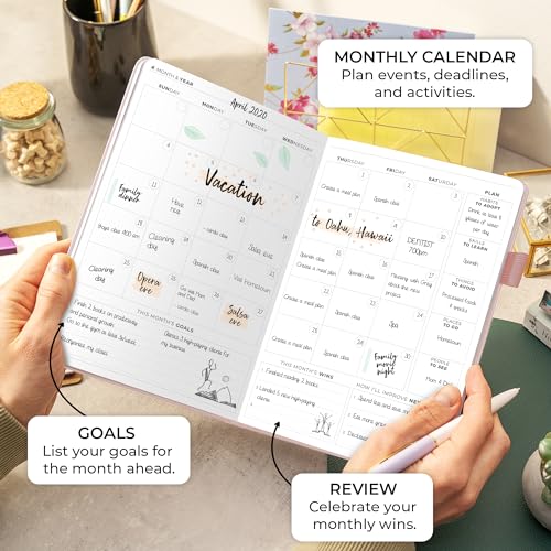 Clever Fox Planner Daily Premium – Undated Daily Planner with Hourly Schedule, Personal Organizer, Productivity Journal, 6 Months (Rose Gold)