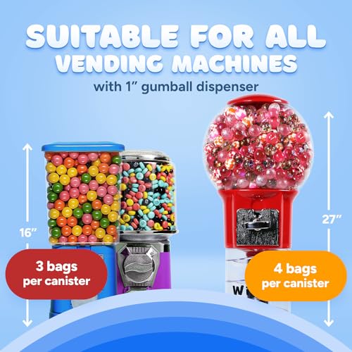 Gumballs for Gumball Machine - 1 Inch Large Gumballs - King Gumballs in Bulk - 2.4 Lb Gumball Machine Refills - 140 Pcs Giant Gumballs - Bulk Gum for Kids - Assorted Gum Refill