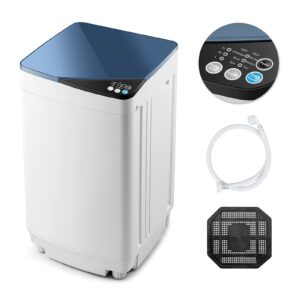 casart washing machine portable washer w/ 7.7 lbs weight capacity washer and dryer full automatic washing machine (blue&white)