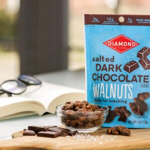 Diamond of California Salted Dark Chocolate Walnuts, 4 oz, 1 Pack