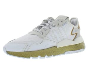 adidas nite jogger w footwear white/periwinkle/gold metallic 8 b (m)