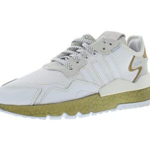 adidas Nite Jogger W Footwear White/Periwinkle/Gold Metallic 8 B (M)