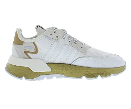 adidas Nite Jogger W Footwear White/Periwinkle/Gold Metallic 8 B (M)