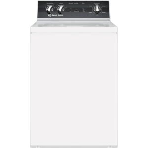 speed queen tr3003wn 26" top load washer with 3.2 cu. ft. capacity, 840 rpm max spin speed, knob control, stainless steel tub, in white