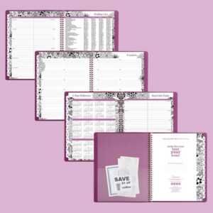 2021 Weekly & Monthly Planner by Cambridge, 8-1/2" x 11", Large, Premium, FloraDoodle, Black/White (589-905-21)