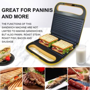 Health and Home Electric Indoor Grill, Panini Press, Gourmet Sandwich Maker, 303G-Yellow