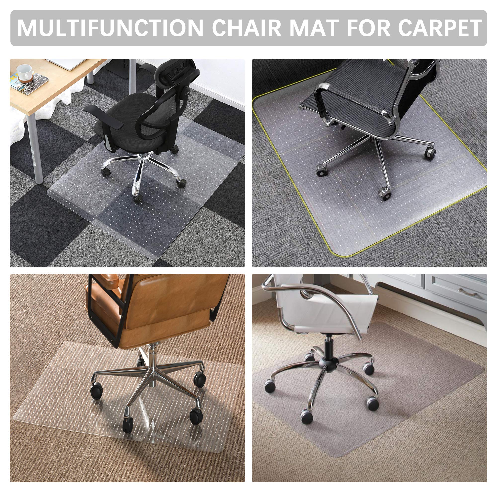 Chair-Mat-Carpet, Desk-Mat-Rectangular, FRUITEAM Desk Chair Mat, Office Rectangular Chair Mat for Carpet, Easy to Be Expanded, 90 x 120 cm/36 x 48 inch