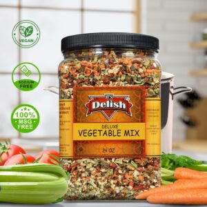 Deluxe Dried Vegetable Soup Mix by Its Delish, 24 Oz (1.5 Lb) Jumbo Container of Dehydrated Vegetables