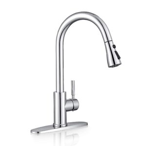 wewe sink faucet, pull down kitchen faucet with sprayer low lead commercial modern stainless steel rv farmhouse kitchen faucet single handle 1 or 3 hole kitchen sink faucet, polished chrome