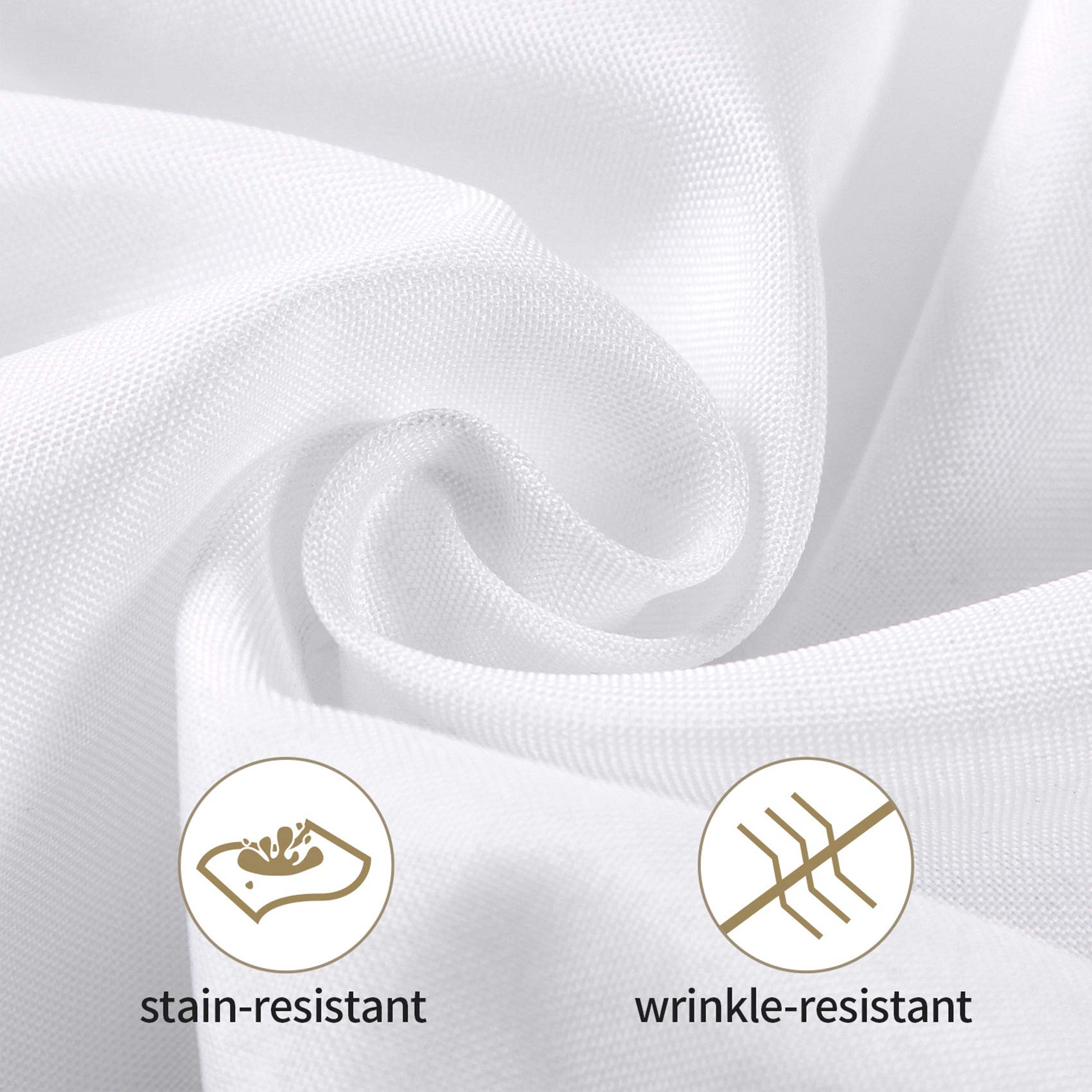 Ascoza 2pack 90x132 Inch White Rectangular Tablecloth 8 Feet Table Cloth in Polyester Fabric for Wedding/Banquet/Restaurant/Parties