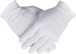 100% cotton gloves, 6 pairs white cotton gloves for women dry hands eczema serving - archival coin jewelry inspection gloves(6 pairs)