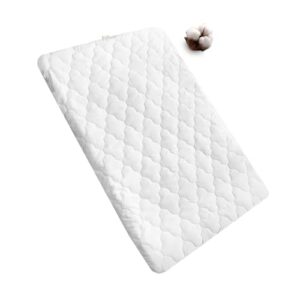 bamuho cotton pack and play mattress protector, mini crib mattress protector, fits graco pack n play, baby portable mini cribs, gourd pattern quilted - 39" x 27"
