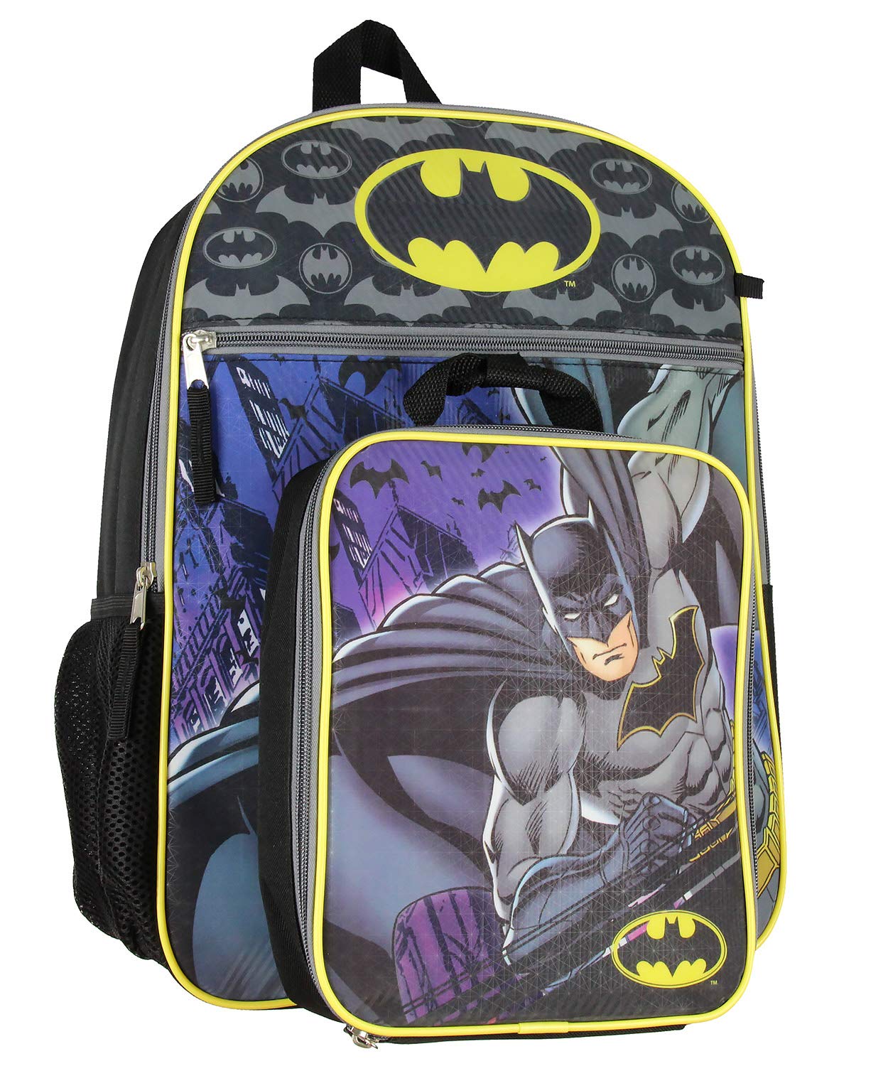 Bioworld Batman 16" Backpack 5 PC Classic Comic Design Combo Set