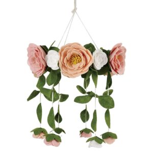 sorrel + fern rose flower baby crib mobile (felt rose) - baby shower gift nursery decorations - handmade floral decor - for girls