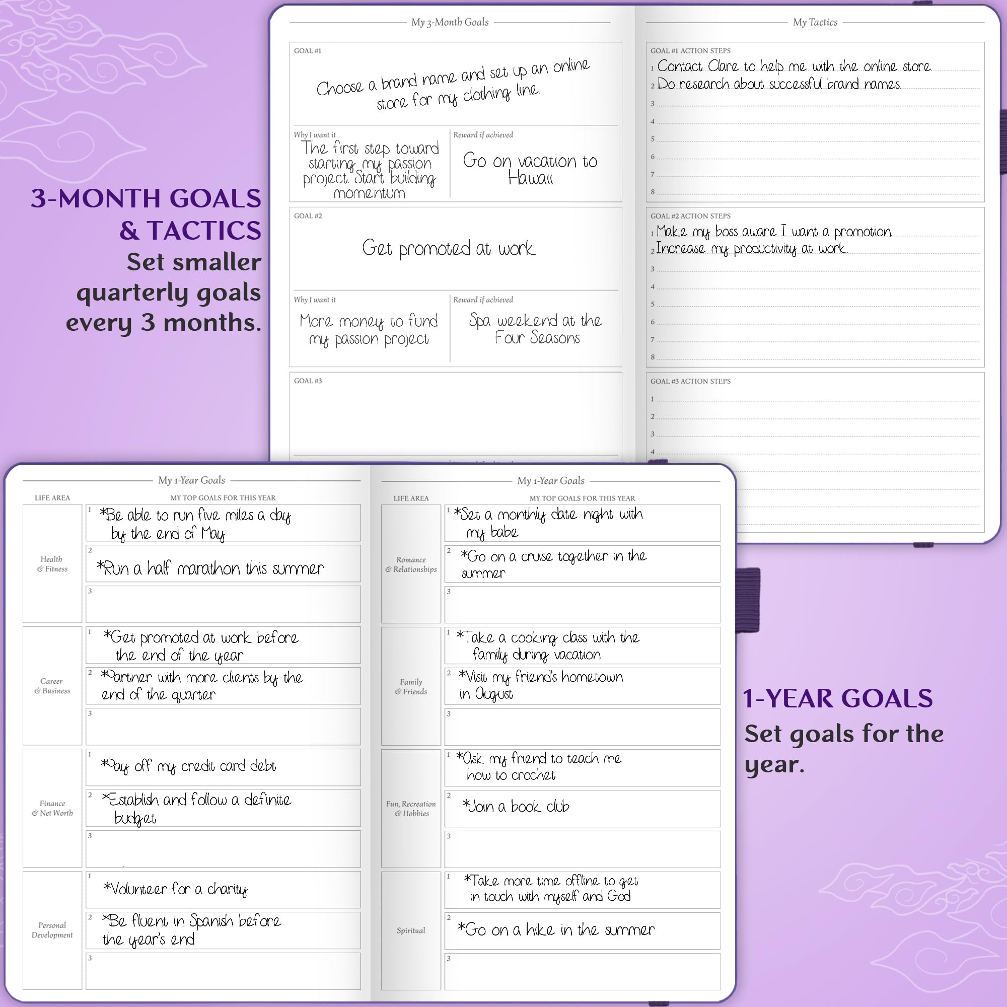 Legend Planner Hourly Schedule Edition – Deluxe Weekly & Daily Organizer with Time Slots. Time Management Appointment Book Journal for Work & Personal Life, Undated, A5 Hardcover – Purple, Debossed