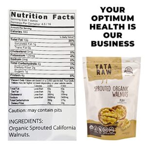 TATA RAW - Sprouted Organic Walnuts - PLAIN. Nothing added -1 lb. Soaked & Air dried SUPER QUALITY. Raw. Alive. Activated. Fresh