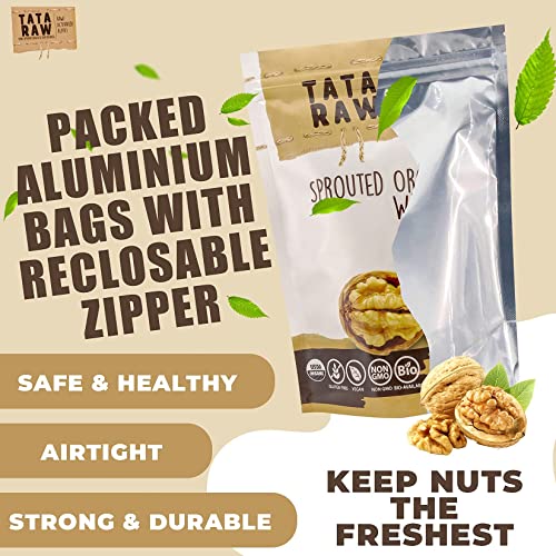 TATA RAW - Sprouted Organic Walnuts - PLAIN. Nothing added -1 lb. Soaked & Air dried SUPER QUALITY. Raw. Alive. Activated. Fresh